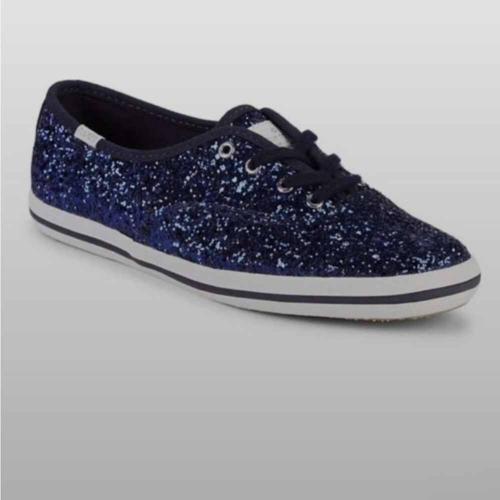 NEW IN BOX kate spade navy glitter low-top sneaker